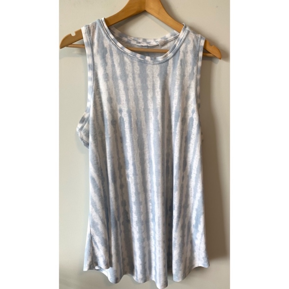 Athleta Tie Dye Blue & White Tank Top Size XL